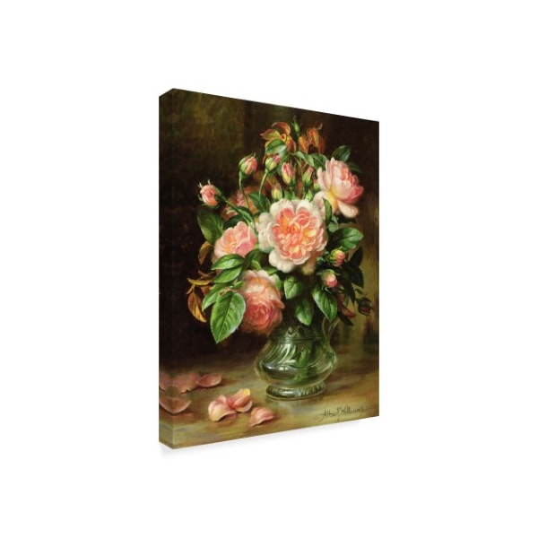 Albert Williams 'English Elegance Roses In A Glass' Canvas Art,18x24